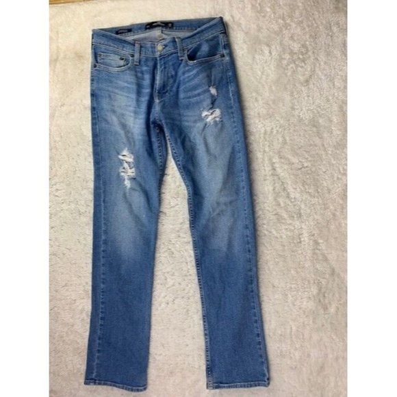 Hollister 30x32 Mens Jeans Distress Slim Straight Epic Flex (Actual Inse… - Picture 1 of 4